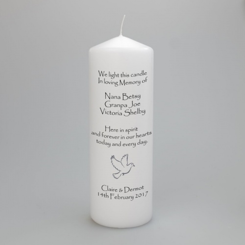 Personalised Absence candle- 'In loving memory of' with a beautiful ...